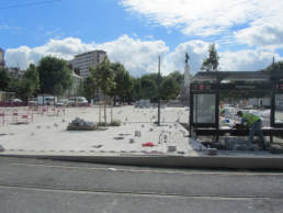 Tramway de Dijon : pose des pavés, requalification de place, suivi de chantier